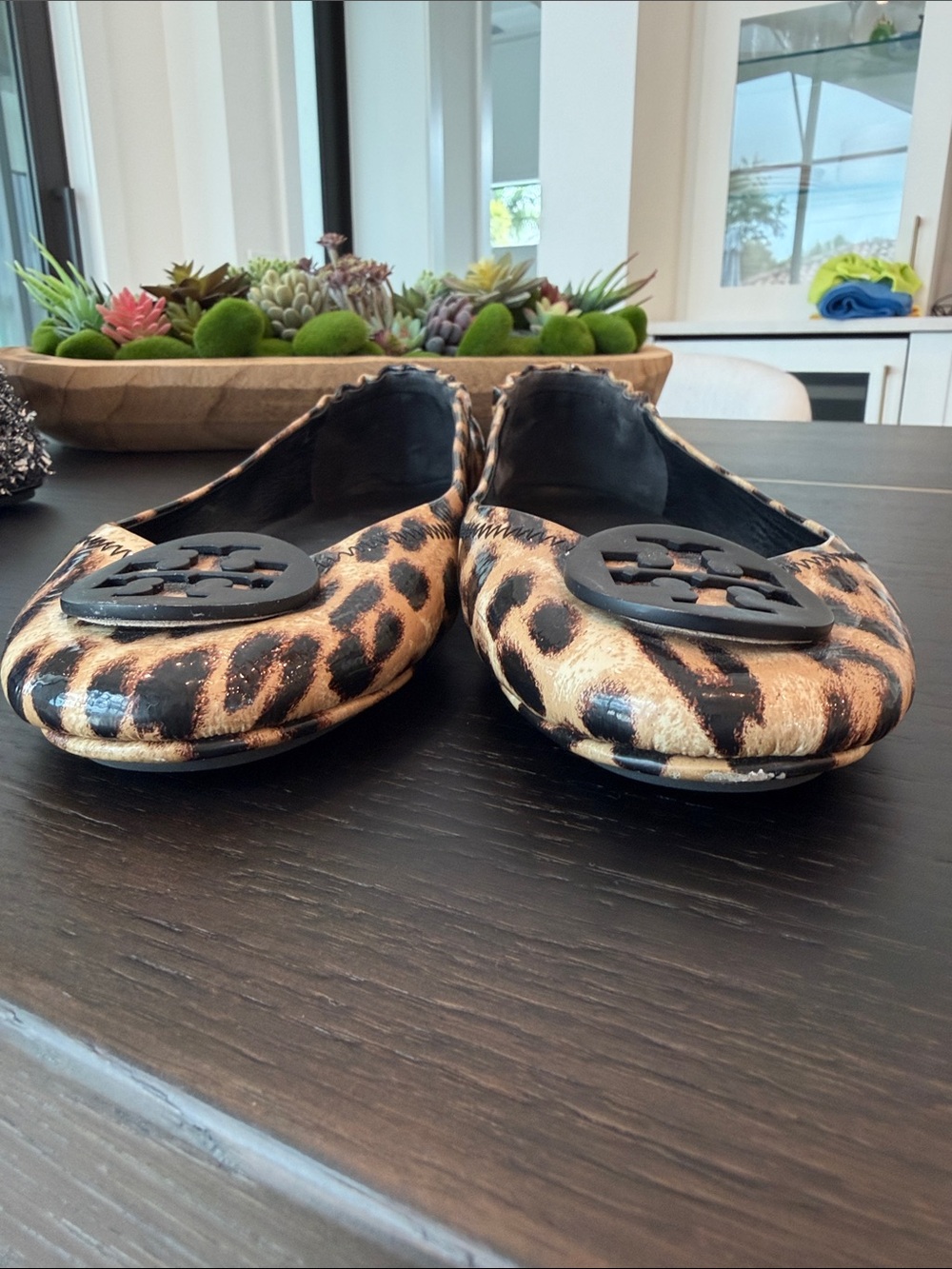 Tory Burch Leopard-Print Reva Ballet Flats in Brown and Black - Picture 5 of 5